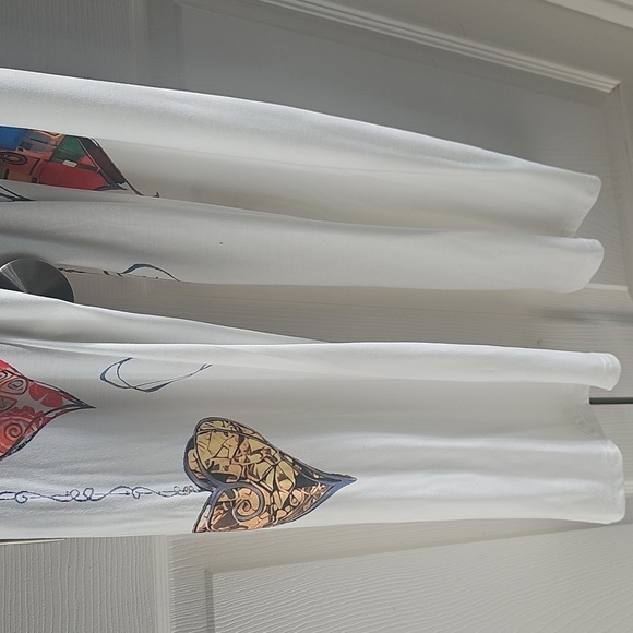 NWOT White Printed Tie Strap Jumpsuit/Overalls Colorful Bird/Heart Design Medium - Picture 4 of 15